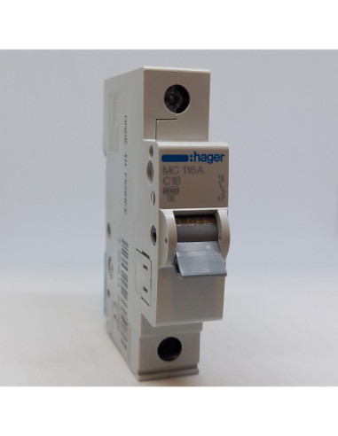 Automatinis jungiklis 1P C16A 6kA Hager
