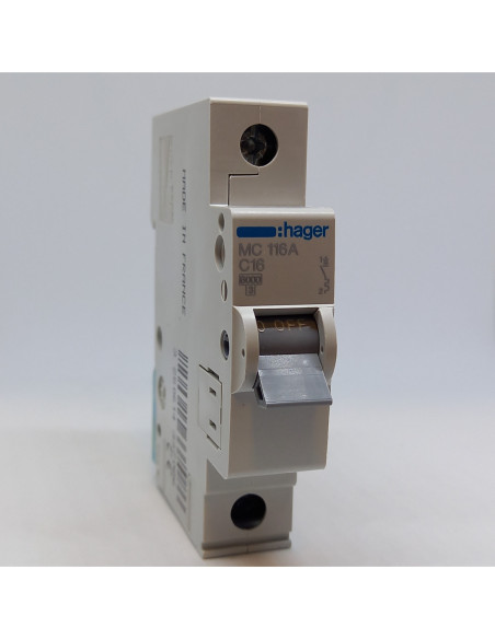 Automatinis jungiklis 1P C16A 6kA Hager
