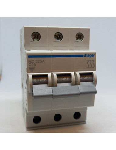 Automatinis jungiklis 3P C25A 6kA Hager