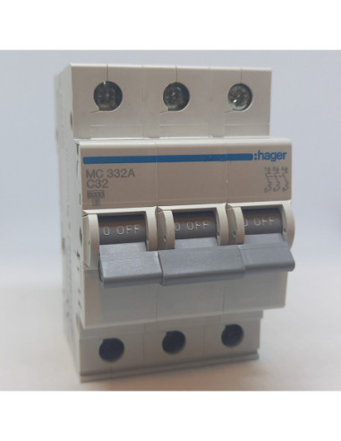 Automatinis jungiklis 3P C32A 6kA Hager