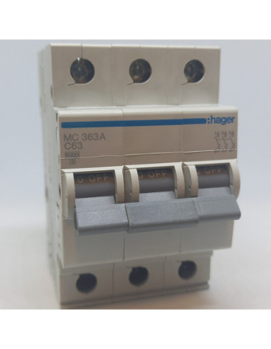 Automatinis jungiklis 3P C63A 6kA Hager