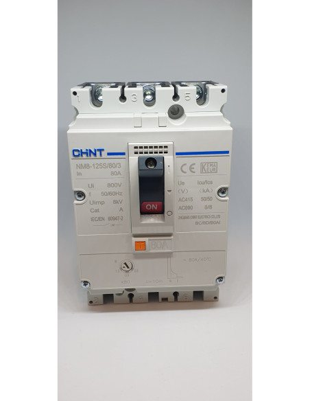 Automatinis jungiklis MCCB NM8-125S 80A 50kA CHINT