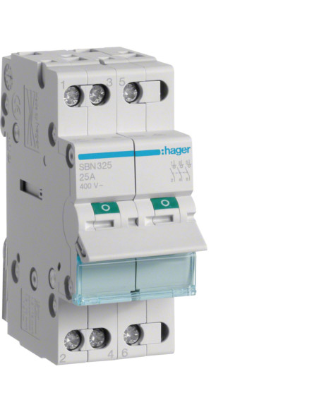 Modulinis jungiklis, 3P, 25A, 400V, 2 moduliai, AC tipas, Hager