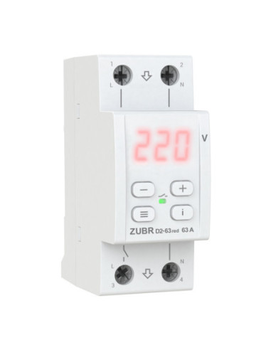 Įtampos relė ZUBR D2-63 red