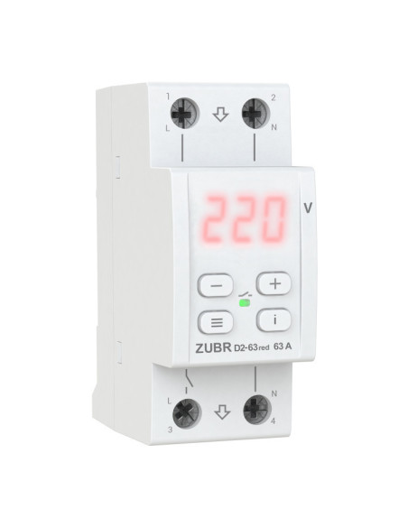 Įtampos relė ZUBR D2-63 red