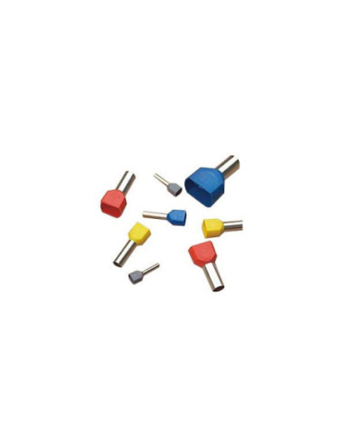 2x10mm² L-14mm 100vnt Dvigubas izoliuotas užmonolitinimo antgalis raudonas. HILPRESS