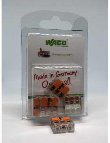 Universali 3 laidų jungtis 3x0.2-4mm2, 5vnt WAGO