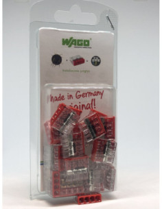 Raudona 4 laidų jungtis WAGO 2273-204, 0.5-2.5mm2, 24A,25vnt