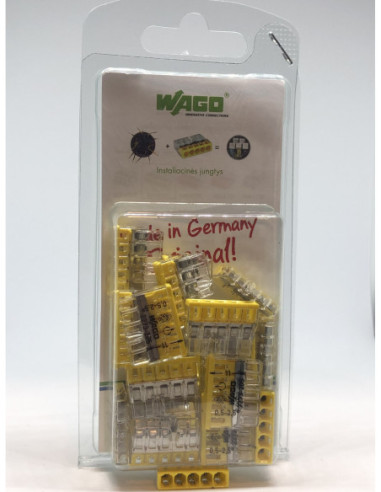 Geltona 5 laidų jungtis WAGO 2273-205, 0.5-2.5mm2, 24A,25vnt