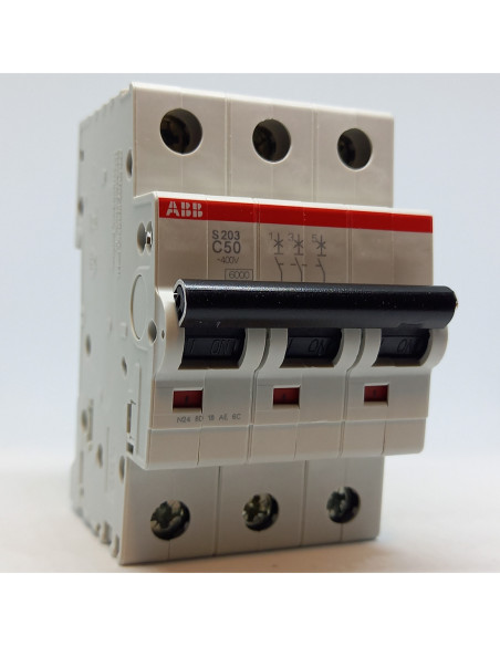 Automatinis jungiklis 3P C50A 6kA S203-C50 ABB
