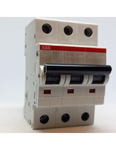 Automatinis jungiklis 3P C63A 6kA S203-C63 ABB