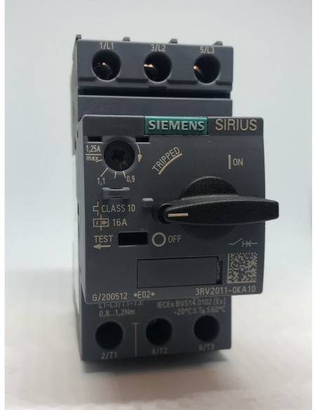 Variklio apsaugos automatas 0.9-1.25A S00 Siemens