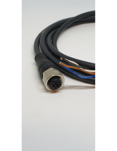 Tiesi jungtis M12 4PIN WSOR 2m laidas
