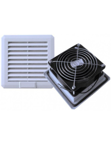 Skydo ventiliatorius 80x80x38mm IP54  30m3/h su grotelėmis 120x120mm